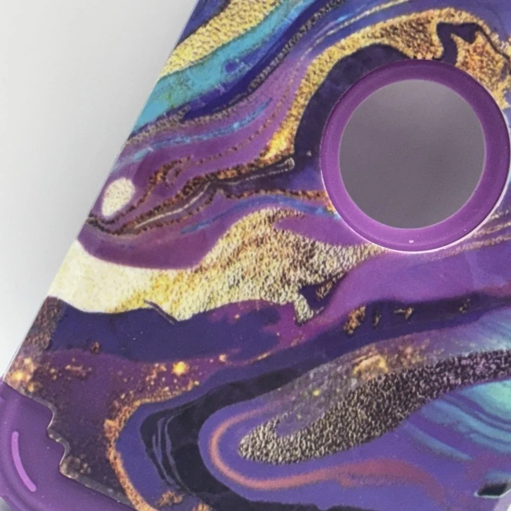 Shockproof iPhone 11 Cell Phone Case hard cover, Triple Layer, purple, gold